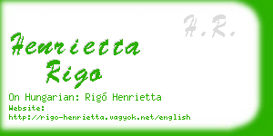 henrietta rigo business card